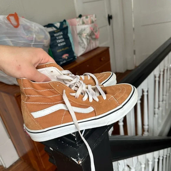 Vans | Shoes | Vans Tan Hightop Sneakers | Poshmark display picture 1